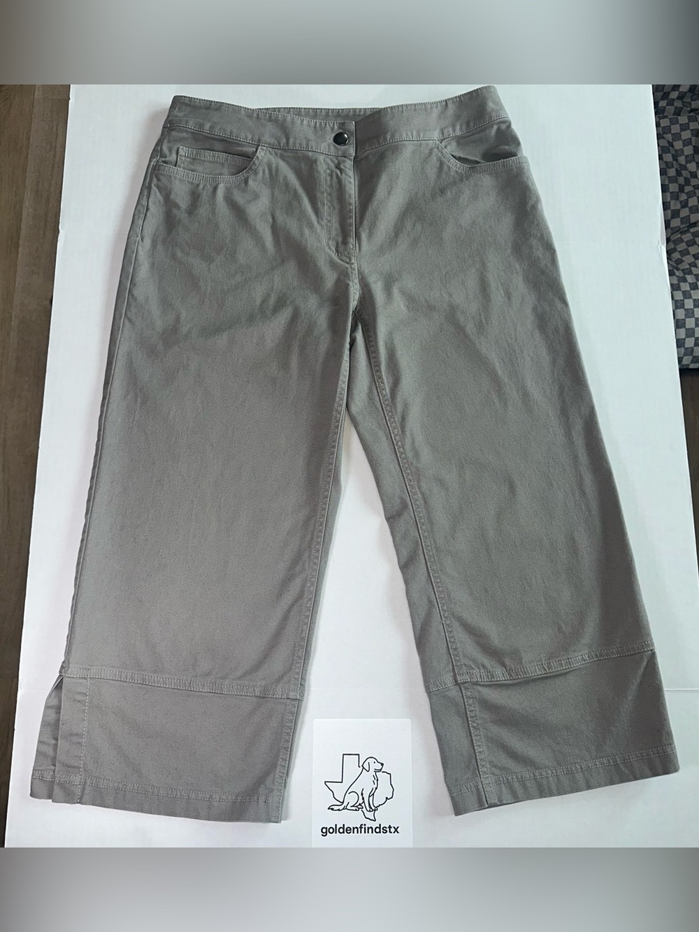Eileen Fisher Women’s Grey Cropped Wide Leg Pants Minimalist Casual Timeless